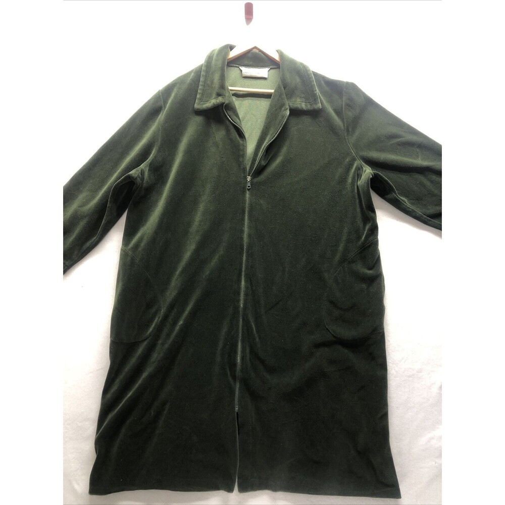 Vintage Diamond Tea Robe 3XL Velvet Plush Emerald Green Plus Size Full Figure